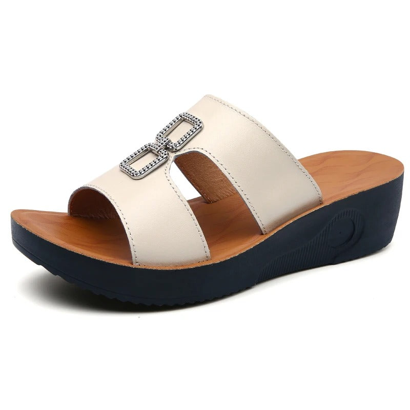 Summer Women's Wedge Sandals Premium Orthopedic Open Toe Vintage Anti-slip Leather Casual Platform Retro Shoes