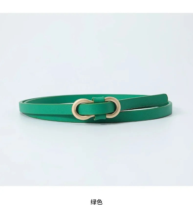 New PU Leather Women Fashion Belt High Quality Metal Knot Buckle Waistband Cummerbund For Dress Jeans