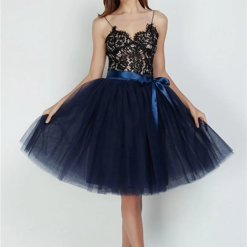 6Layers 65cm Fashion Tulle Skirt Pleated Tutu Skirts Women Lolita Petticoat Bridesmaids Sweet Party Midi Skirt Mini Skirt Dress
